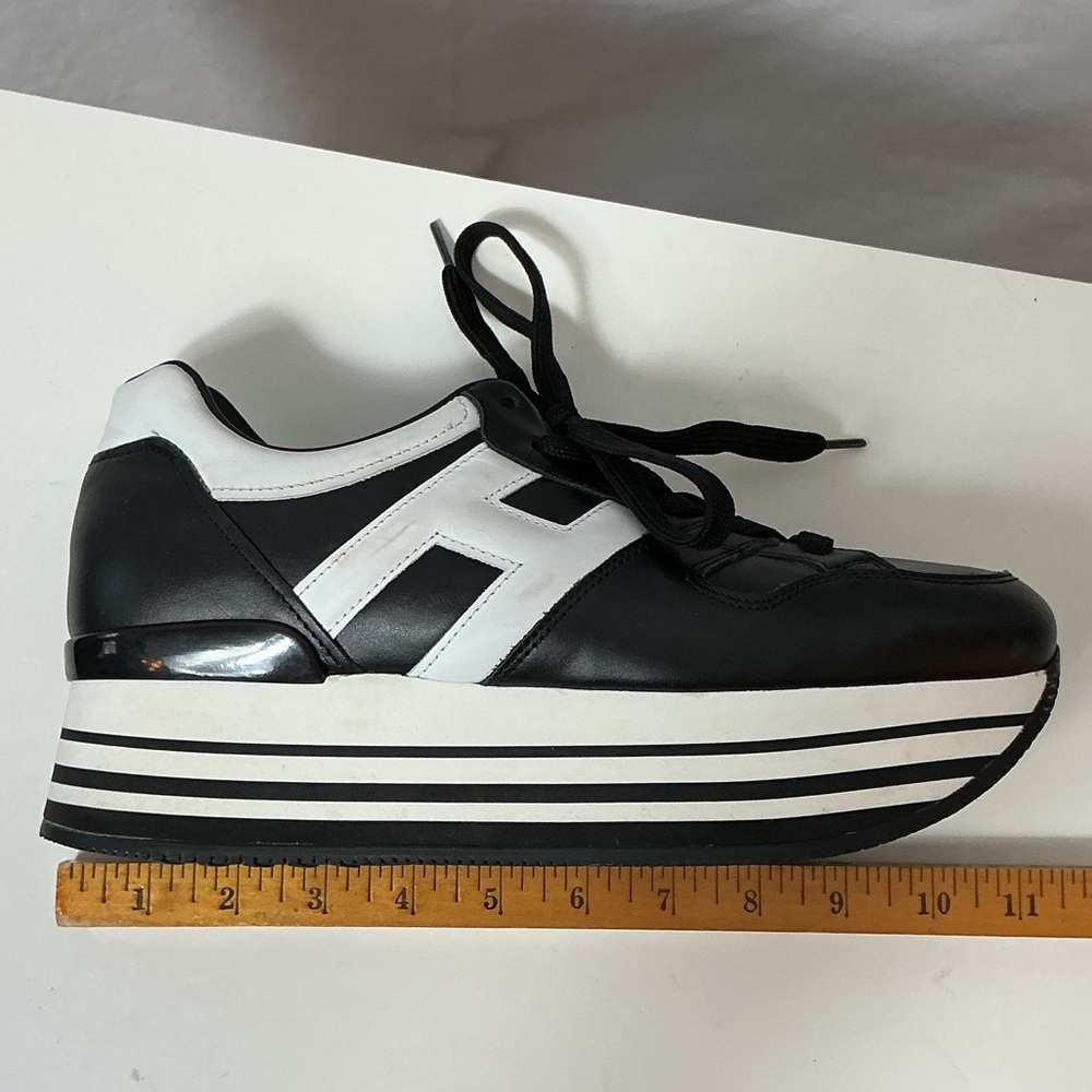 Hogan Black and White Platform Sneakers - Picture 8 of 12